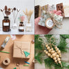 Natural jute twine tied with dried flowers and greenery for crafting and gift wrapping