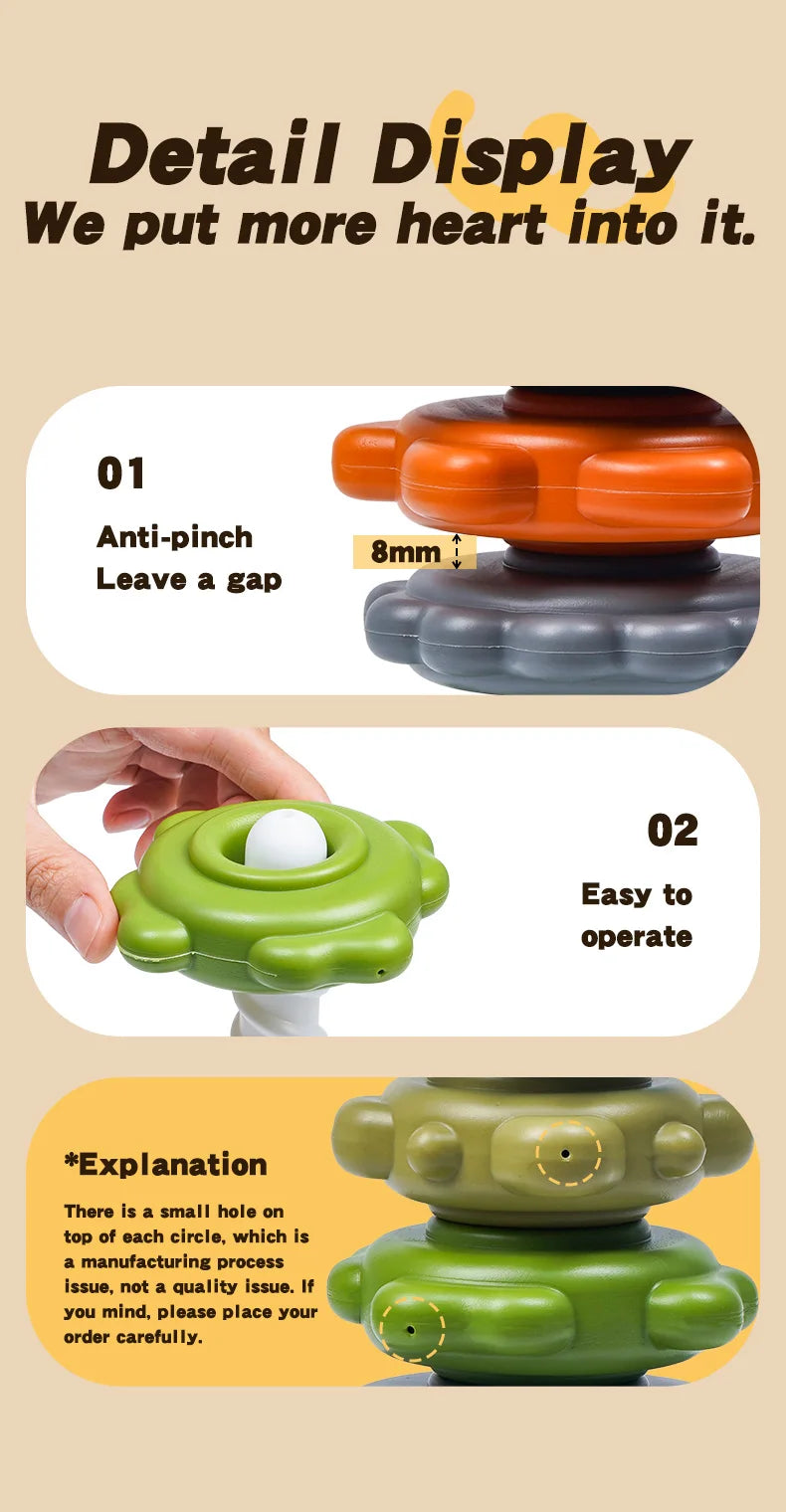 Rainbow Twist & Stack Nesting Rings Toy for Toddlers
