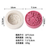 A silicone mold featuring a peony flower design, shown with dimensions for crafting.