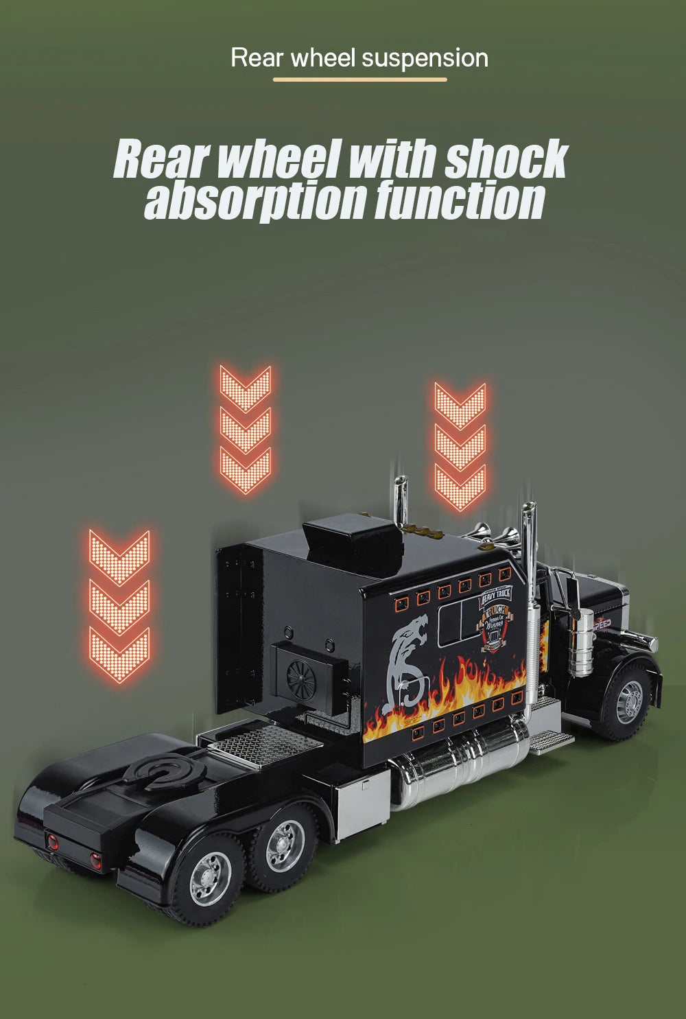 Realistic Die-Cast Peterbilt 389 Truck with Sound & Light