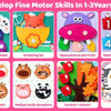 A collection of felt activities for toddlers including a sun gear, a screaming fox, an hippopotamus, various animals, and sea