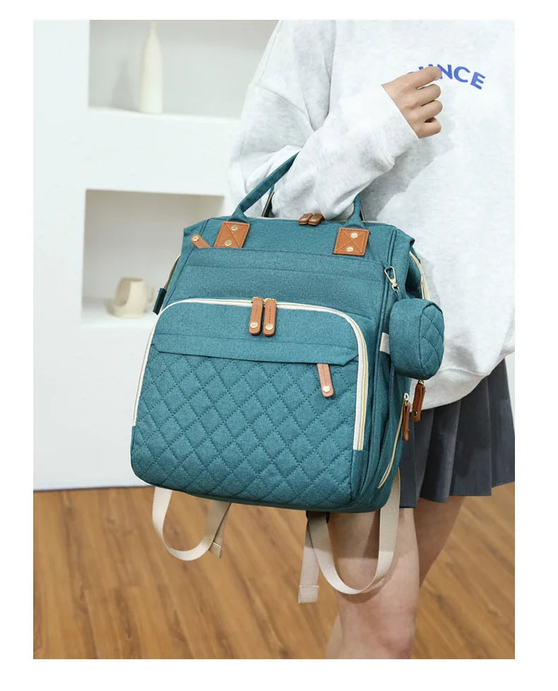 Large Waterproof Diaper Bag Backpack with Insulated Bottle Pocket