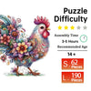 Vibrant Rooster Wooden Jigsaw Puzzle – Mindful Challenge for Adults