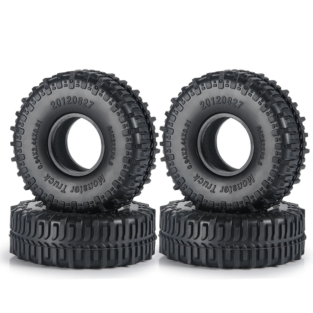 1.0" Mud Terrain Tires for 1/18 & 1/24 RC Crawlers (4-Pack)