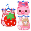 Waterproof Baby Bibs (3-Pack) – Cartoon Animal Feeding Aprons for Toddlers
