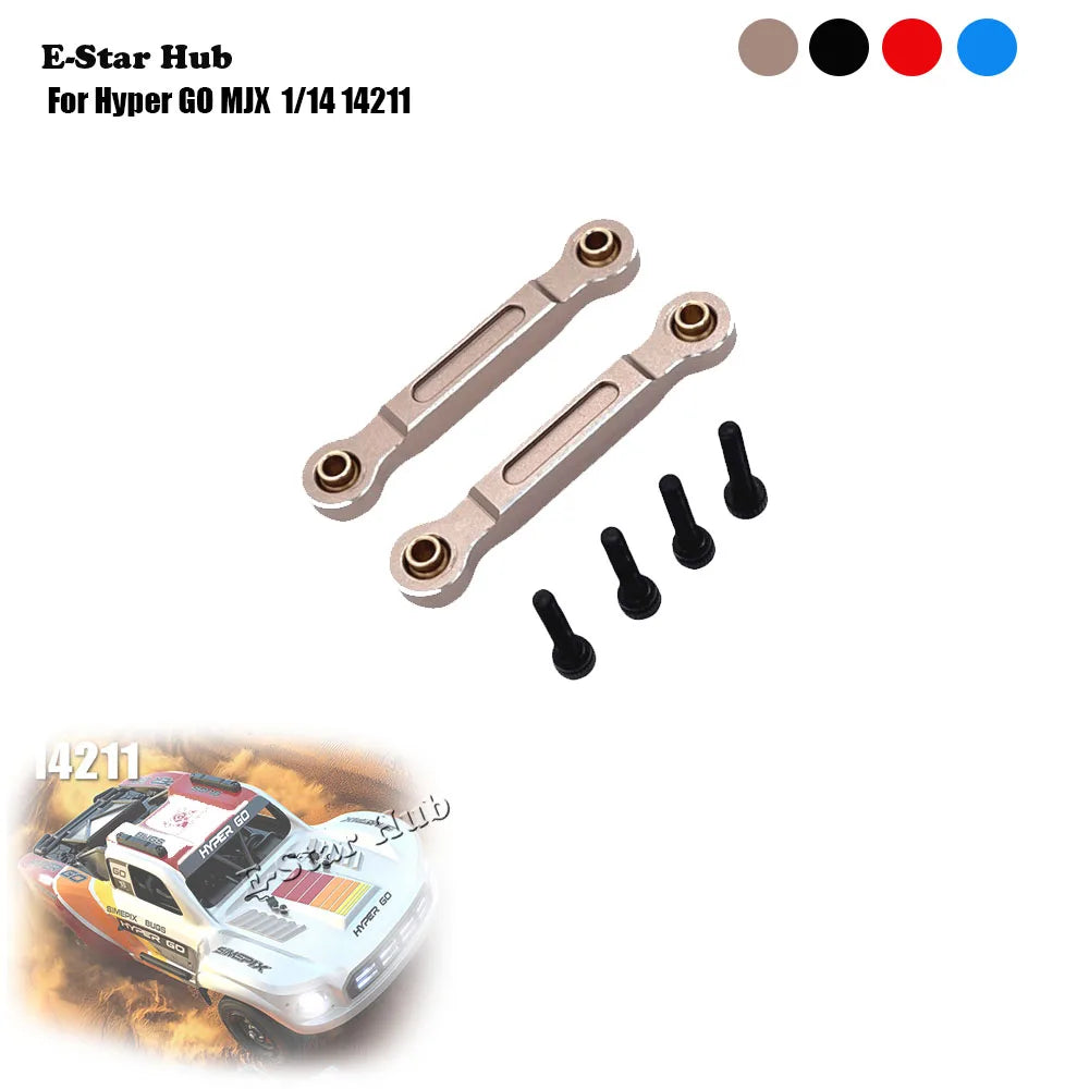 E-Star Hub aluminum front steering link for Hyper GO MJX 1/14 RC crawler with mounting pins
