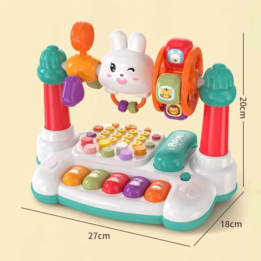 Rotating Rabbit Music Piano Toy with Lights