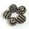 Sparkling Two-Tone Striped Resin Beads (20mm, Set of 5)