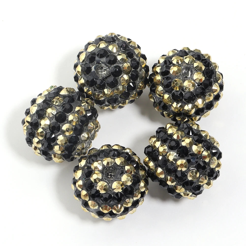 Sparkling Two-Tone Striped Resin Beads (20mm, Set of 5)