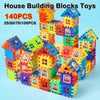 Large House Building Blocks Set with Window Designs – 140-Piece STEM Toy for Kids