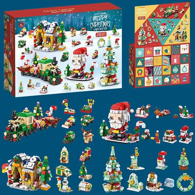 24-Day Christmas Advent Calendar with DIY Tree & Train Set
