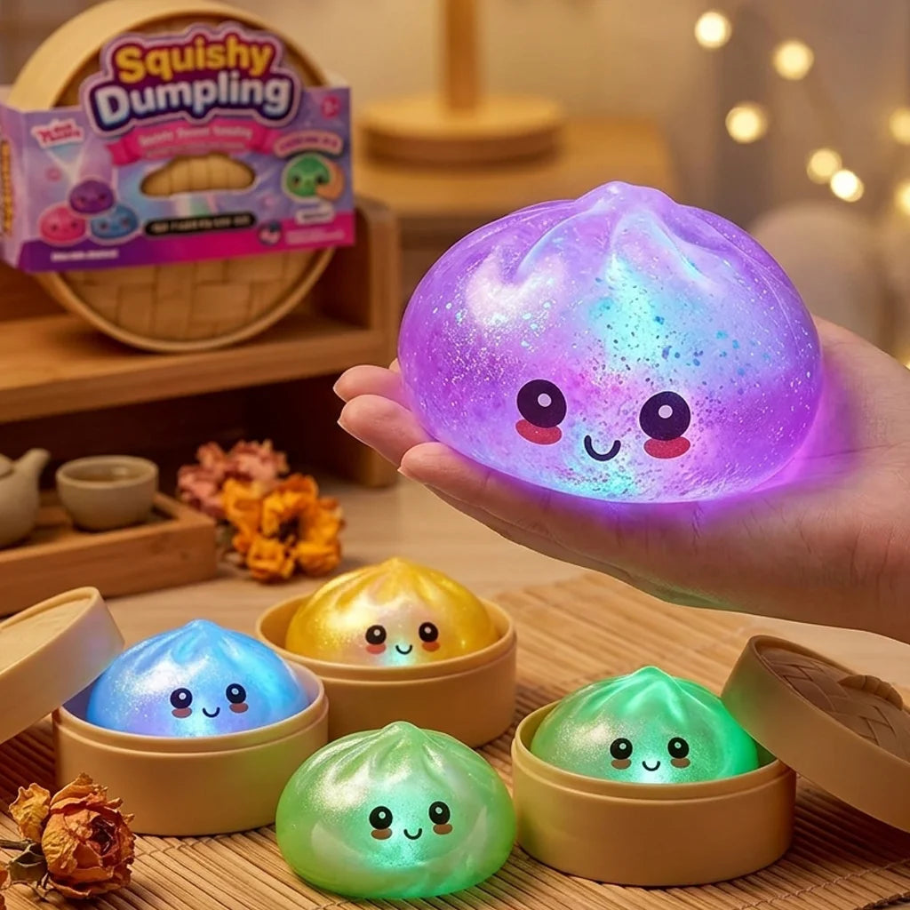 Glitter Glow Dumpling Stress Ball – Squishy Sensory Toy for Relaxation