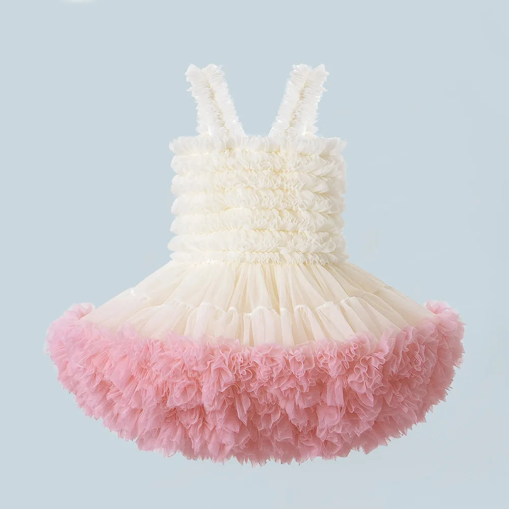 Children's Princess Tutu Dress with Ruffled Ball Gown Design