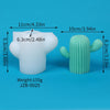 White silicone mold shaped like a cactus with green details, used for crafting.