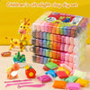 A set of colorful, ultra-light clay for children's DIY projects, including various shapes and tools.