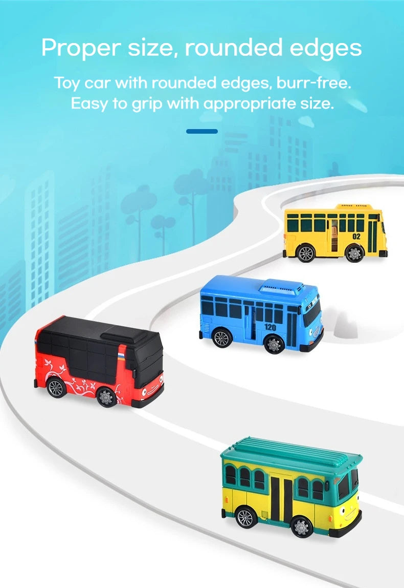 Pull-Back Mini Bus Toy with Openable Doors
