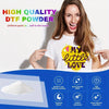 A woman holds a white powder product next to a t-shirt featuring a yellow heart design.