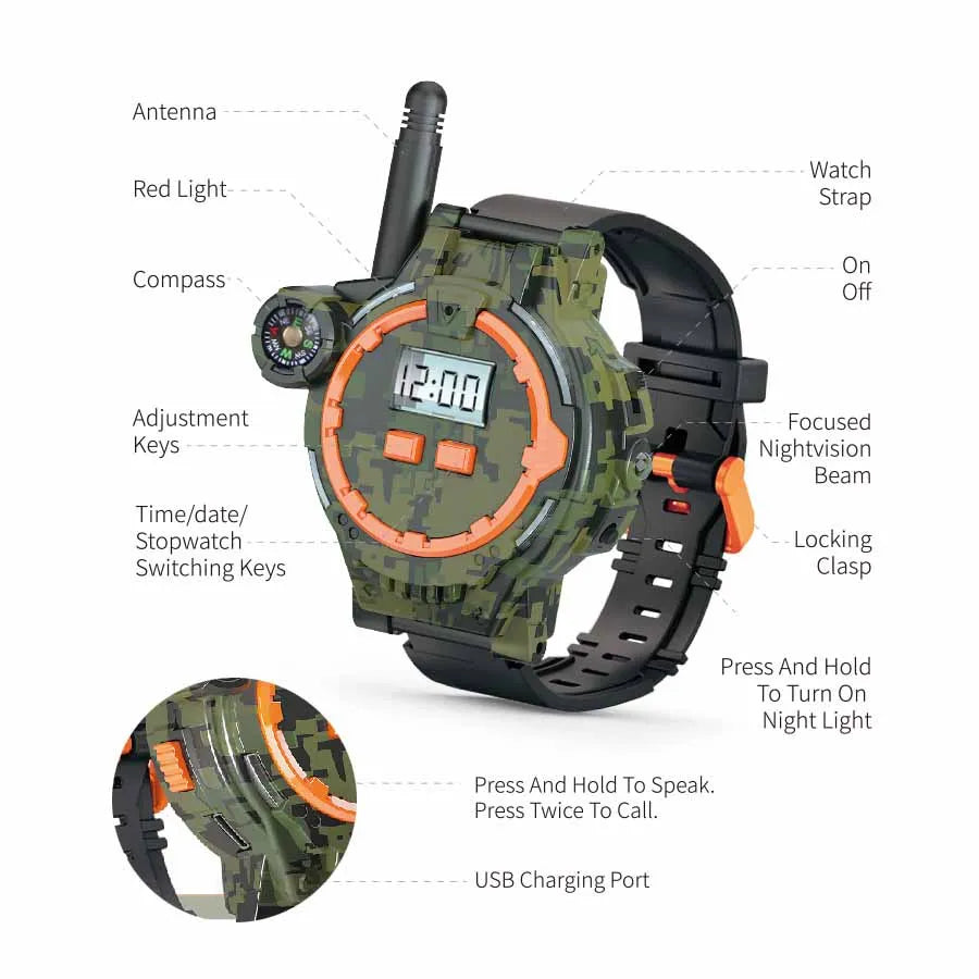 Kids Walkie-Talkie Watch Toy with Two-Way Radio