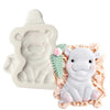 White silicone baking mold shaped like a cute elephant for cookies and cupcakes