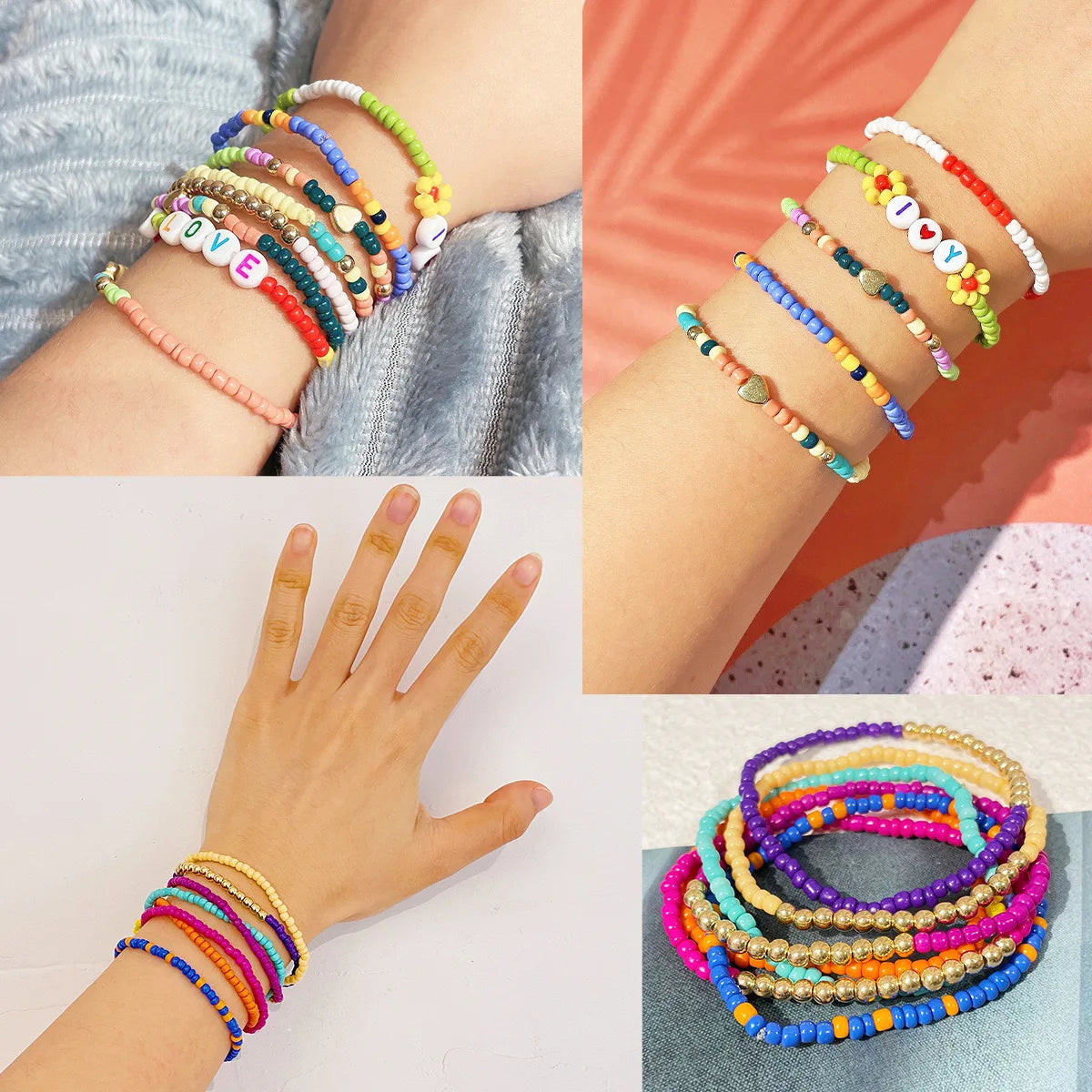 Assortment of 24 color 3mm glass seed beads for jewelry making and DIY crafts