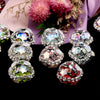 Silver star rhinestone acrylic beads for jewelry making displayed on a black background