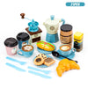 A 21-piece pretend play tea party set featuring coffee, cake, and accessories for kids.