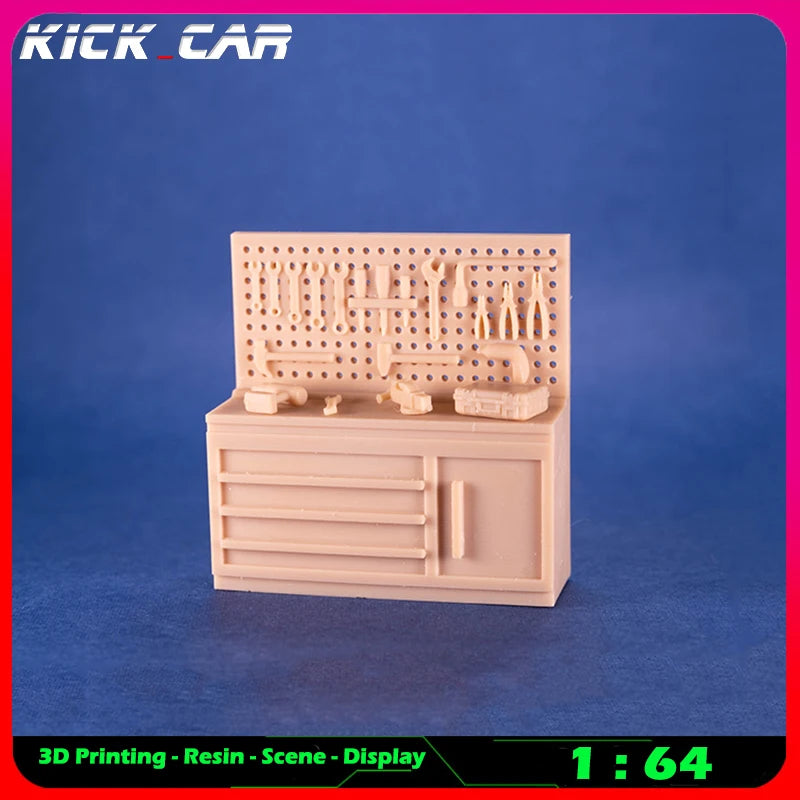 1/64 Scale Resin Tool Cabinet Set for Diorama Scenes