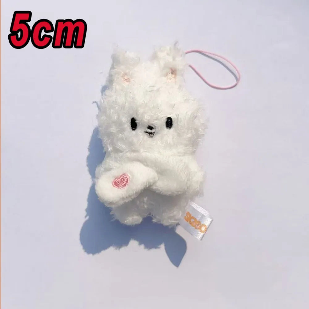 Adorable Plush Cartoon Keychain – Soft Pink Mini Pendant
