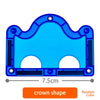 A blue crown shape magnetic building block piece for STEM learning.