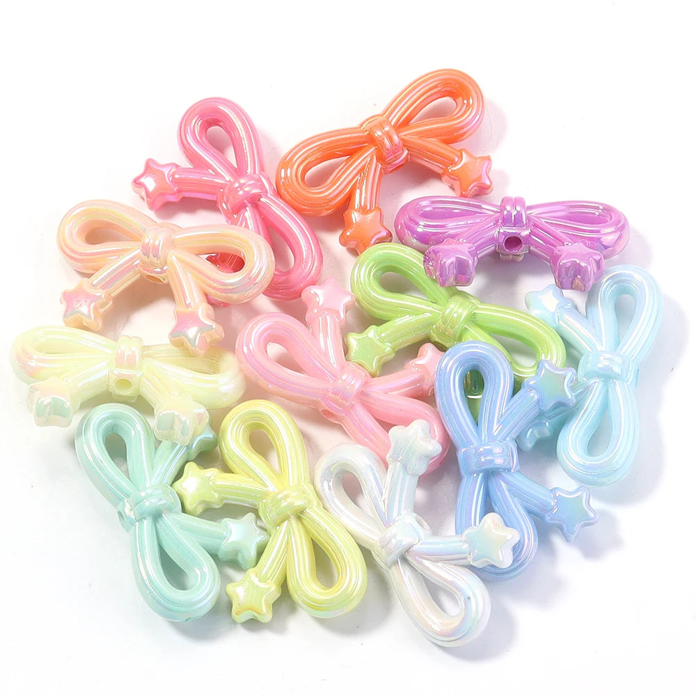 Colorful Bow Acrylic Beads for Jewelry Making