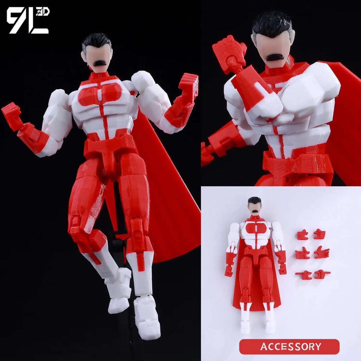 A fully articulated action figure of Yuji Itadori from Jujutsu Kaisen in red and white attire.