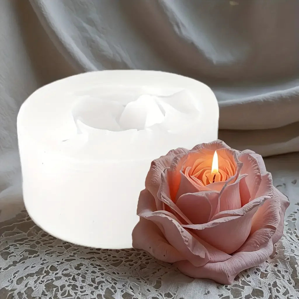 Reusable Rose Silicone Mold with Realistic Layered Petals