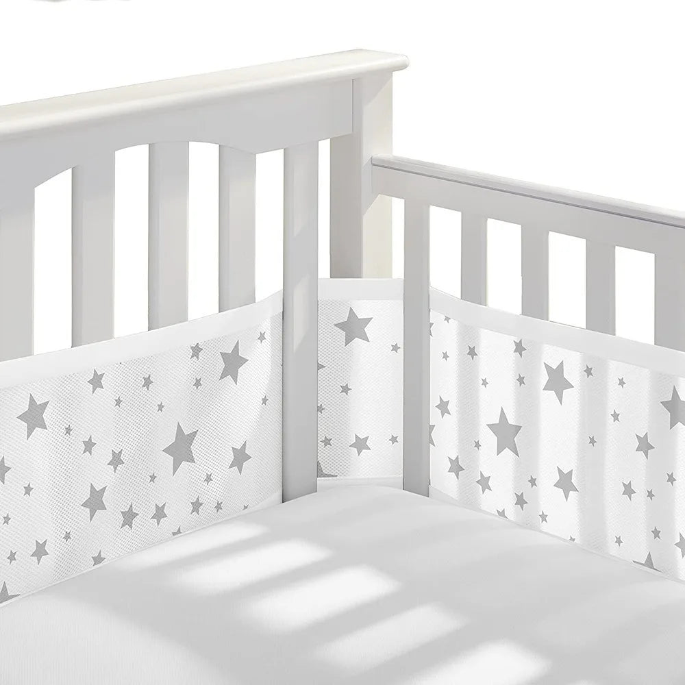 Breathable 4-Sided Crib Bumper Set for Infant Safety