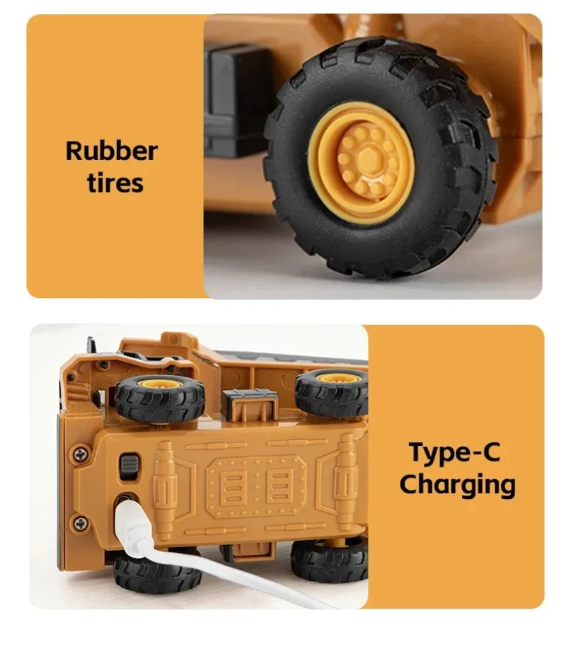 1:64 Scale Remote Control Engineering Vehicle with Lights and Sounds