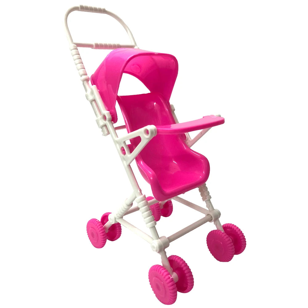 Mini Doll Stroller Trolley with Shoes for 1/12 Scale Dolls