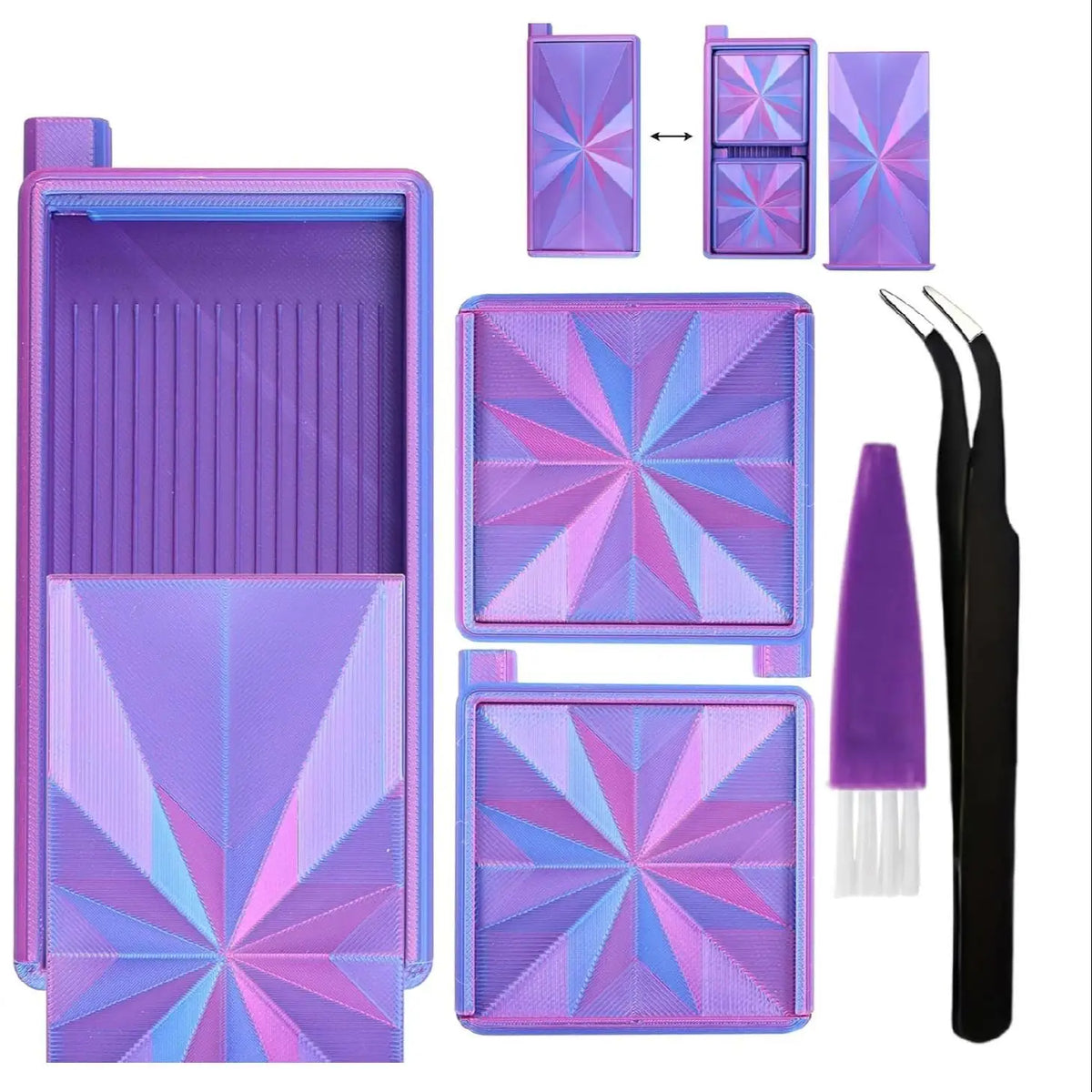 Stackable Diamond Painting Organizer Tray with Tweezers & Brush