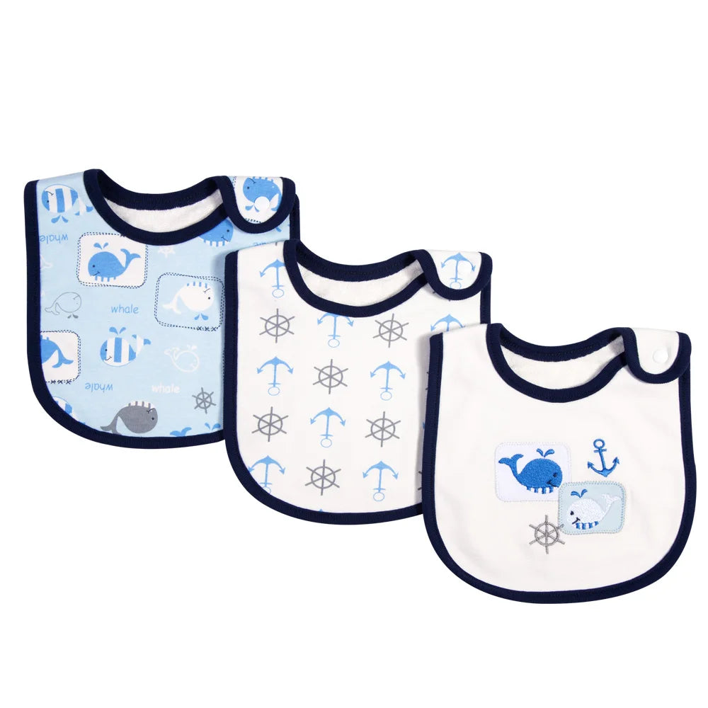 Soft Cotton Baby Bibs (3-Pack) with Cartoon Prints