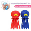 Red and blue squeeze octopus bath toys for toddlers playing in water