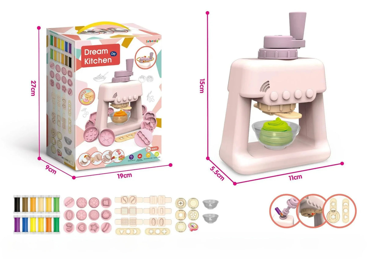 Creative Ice Cream Shop Clay Set with Noodle Maker for Kids