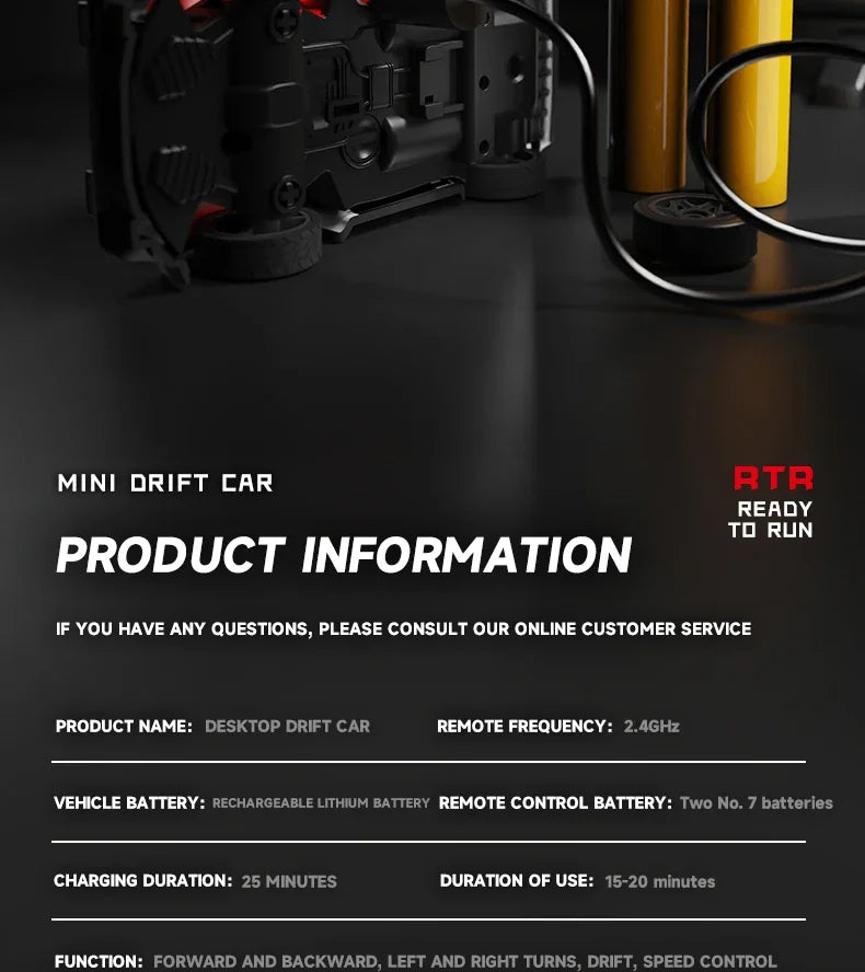 Mini 1/64 Scale RC Drift Car – 2.4G 4WD Off-Road Racing Toy