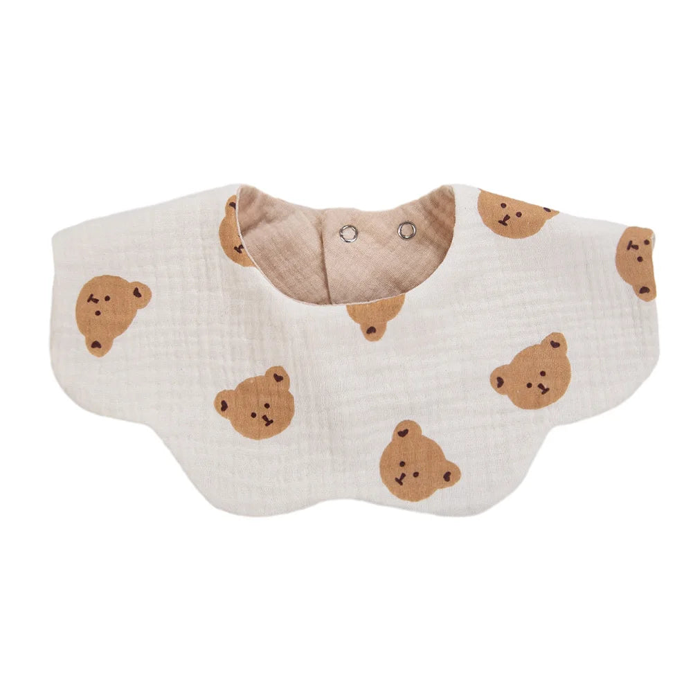 6-Layer Muslin Cotton Baby Bibs with Waterproof Backing