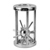 Stainless steel brain teaser puzzle lock set with a cylindrical body and multiple protruding spikes
