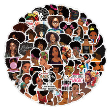 An inspirational sticker pack featuring diverse Black women with various hairstyles and expressions.