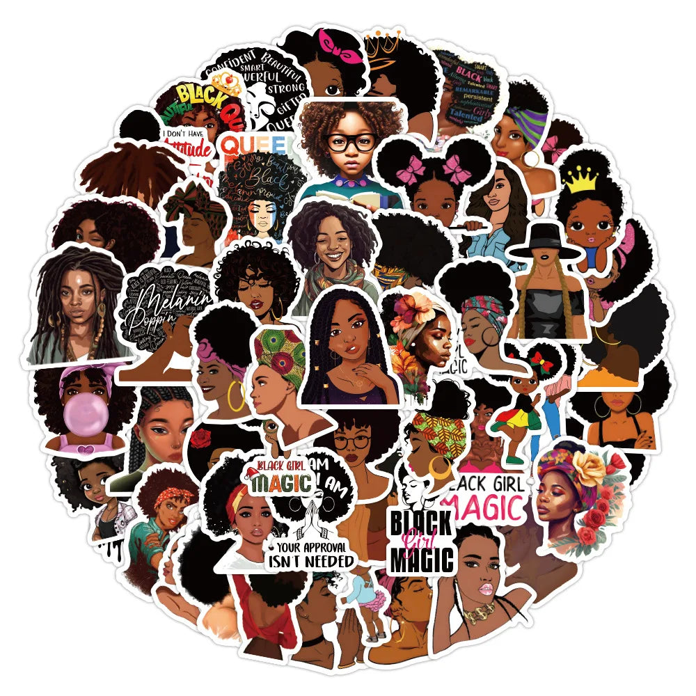 Inspirational Black Girls Sticker Pack for Laptops, Snowboards, and More