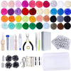 Colorful Needle Felting Starter Kit with Wool Roving and Tools