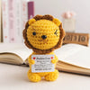 Handmade Crochet Lion Doll with Card