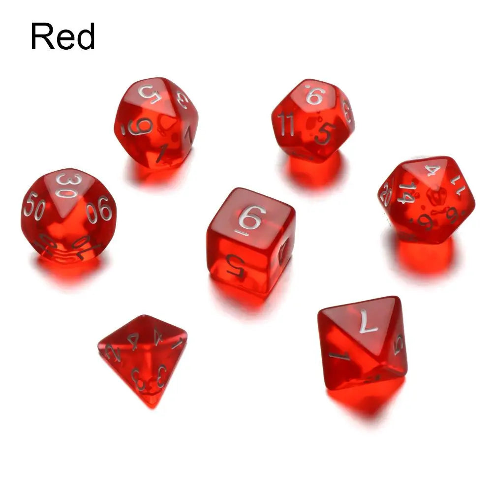 7-Piece Polyhedral Dice Set with Dual-Color Design for RPG and Tabletop Games