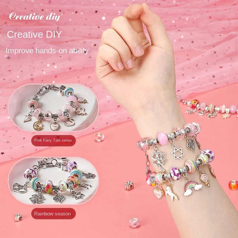 DIY Beaded Bracelet Craft Kit with Storage Box for Kids