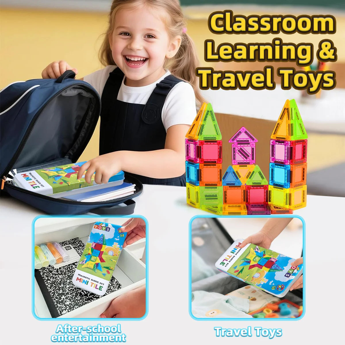 Colorful Magnetic Building Blocks Set with Storage Box