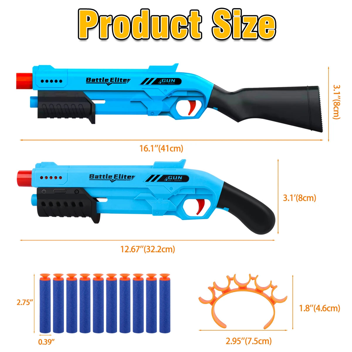 Kids Dual-Handle Foam Dart Blaster – Safe Outdoor Battle Toy